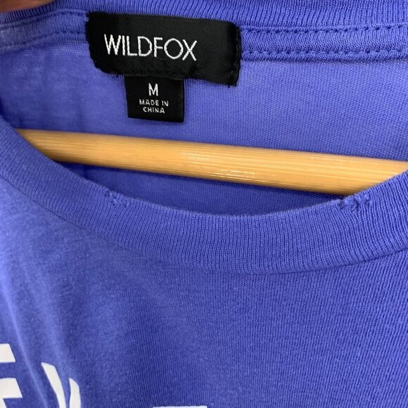Wildfox Every Hour is Happy Hour Blue Tee Shirt M - Picture 4 of 8